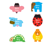6 Animal Iron-On Labels
