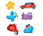 6 Vroom-Vroom Iron-On Labels