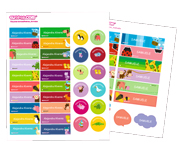 32 Animal Iron-On Labels & 20 Stickers Combination Pack