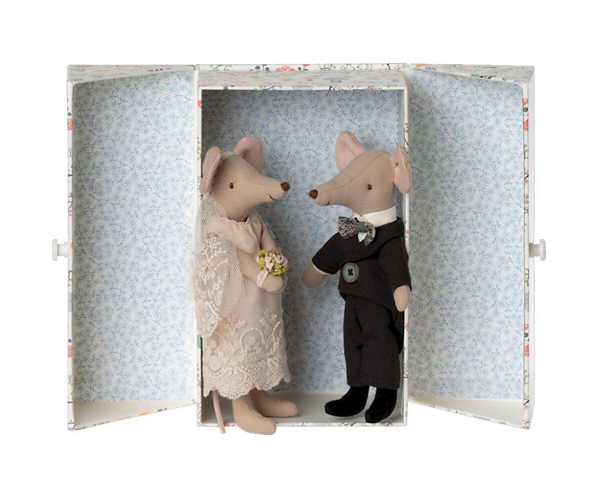 Casal Ratinhos Casamento em caixa 