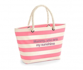 Bolsa de Playa Nautical Natural-Pink Mummy, You are My Sunshine