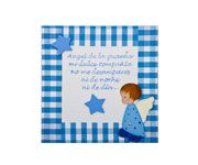 Cuadro Angel de la Guarda Azul A002