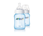 Pack 2 Biberon Personalizzati AVENT 260ML Azzurro Classico