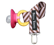 BT Zebra Pink Choco Soother Clip