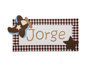 Airplane Painted Name Board (Chocolate) C009.1