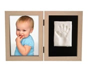 Photo and Footprint Double Frame Natural