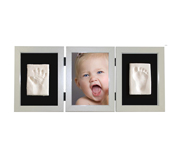 Photo and Footprint Triple Frame White