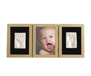 Photo and Footprint Triple Frame Natural