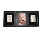 Photo and Footprint Triple Frame Black