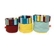 Set of 3 Blue Stripe Baskets