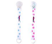 Sujeta chupetes Puntos Rosa y Estrellas Azules