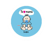 1 chapa Te Quiero Mam� Azul