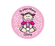 1 chapa Te Quiero Mam� Rosa Corazones