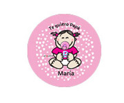 1 chapa Te Quiero Pap� Rosa Corazones