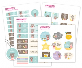 Iron-On Labels and Stickers Teddy Bear Combo Pack