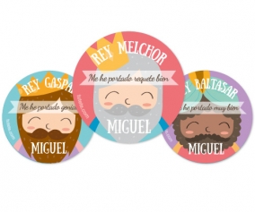 Pack 3 chapas Personalizadas Reyes Magos