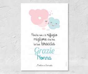 Poster Personalizzato Nonna Nube Azzurro