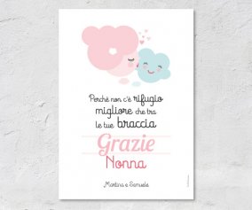 Poster Personalizzato Nonna Nube Rosa