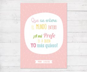 Lmina Personalizada Rosa Profe Te Quiero