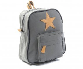 Back Pack, Dark grey with leather Star