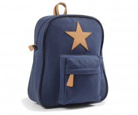 Back Pack, Navy with leather Star