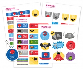 Iron-On Labels and Stickers Heroes Combo Pack