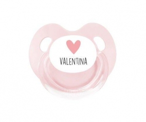 Pink Heart Personalised Retro Soother