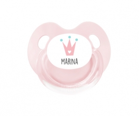 Pink Crown Personalised Retro Soother