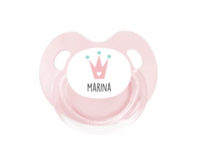 Pink Crown Personalised Retro Pacifier