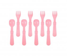 Re-Play 8 Pack Utensils - Baby Pink