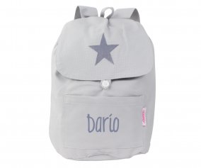 Zaino Grande Personalizzato Stella Grigio Chiaro