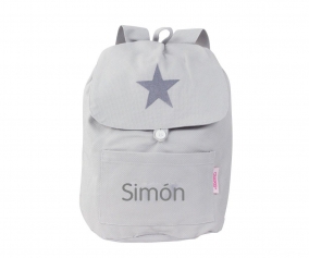 Zaino Piccolo Personalizzato Stella Grigio Chiaro
