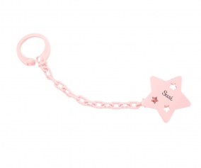 Porta Chupetas Personalizado Star Powder Pink