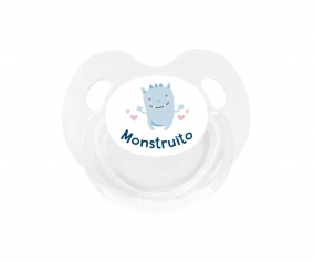 Chupeta Retro Transparente Monster