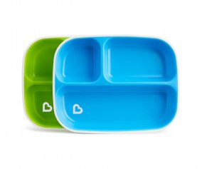 Pack pratos com compartimentos Splash (2 ud.) - Azul/Verde