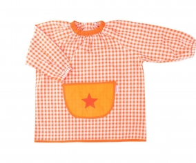 Grembiulino Lola Vichy Personalizzabile Stella Arancio