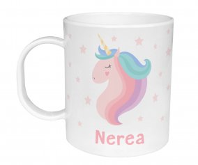 Taza de Plstico Personalizada Unicornio