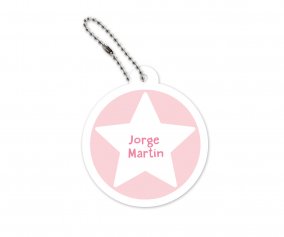 Portachiavi Personalizzato Rotondo Rosa Stella
