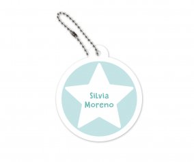 Portachiavi Personalizzato Rotondo Menta Stella