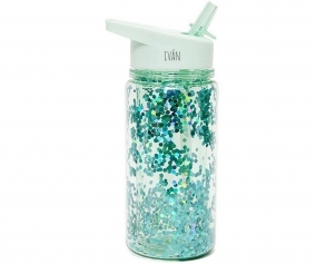 Bottiglia Tritan Glitter Green Lily Personalizzabile