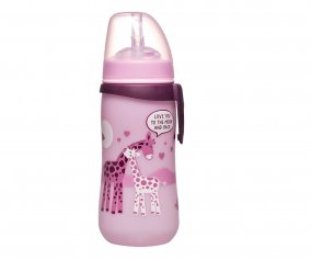 Botella con Pajita Jirafa 330ml