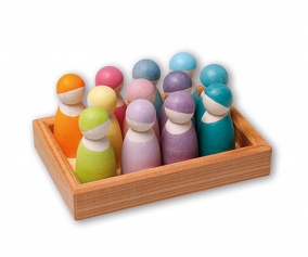 12 Figuritas Amigos Arcoiris Pastel
