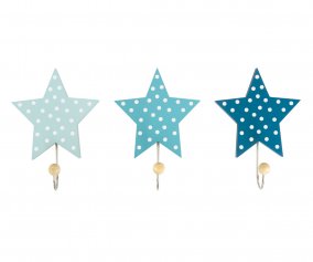 3 Ganchos Estrellas Azul