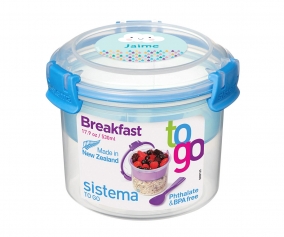 Lunch Box Breakfast To Go Azzurro 530ml Personalizzabile