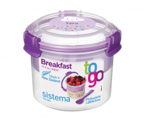 Lunch Box Breakfast To Go Lilla 530ml Personalizzabile