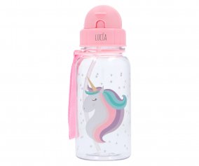 Botella Plstico Unicornio Personalizable
