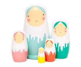 Matrioska di Legno Dripped Dolls