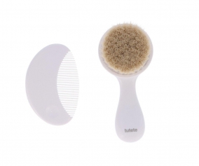 Ensemble Brosse et Peigne Personnalisable Blanc