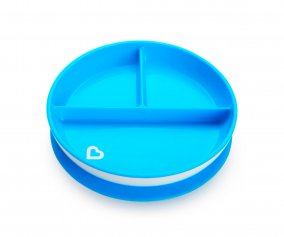 Plato Compartimentos con Ventosa Stay-Put Azul