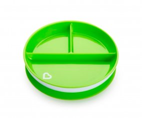 Plato Compartimentos con Ventosa Stay-Put Verde